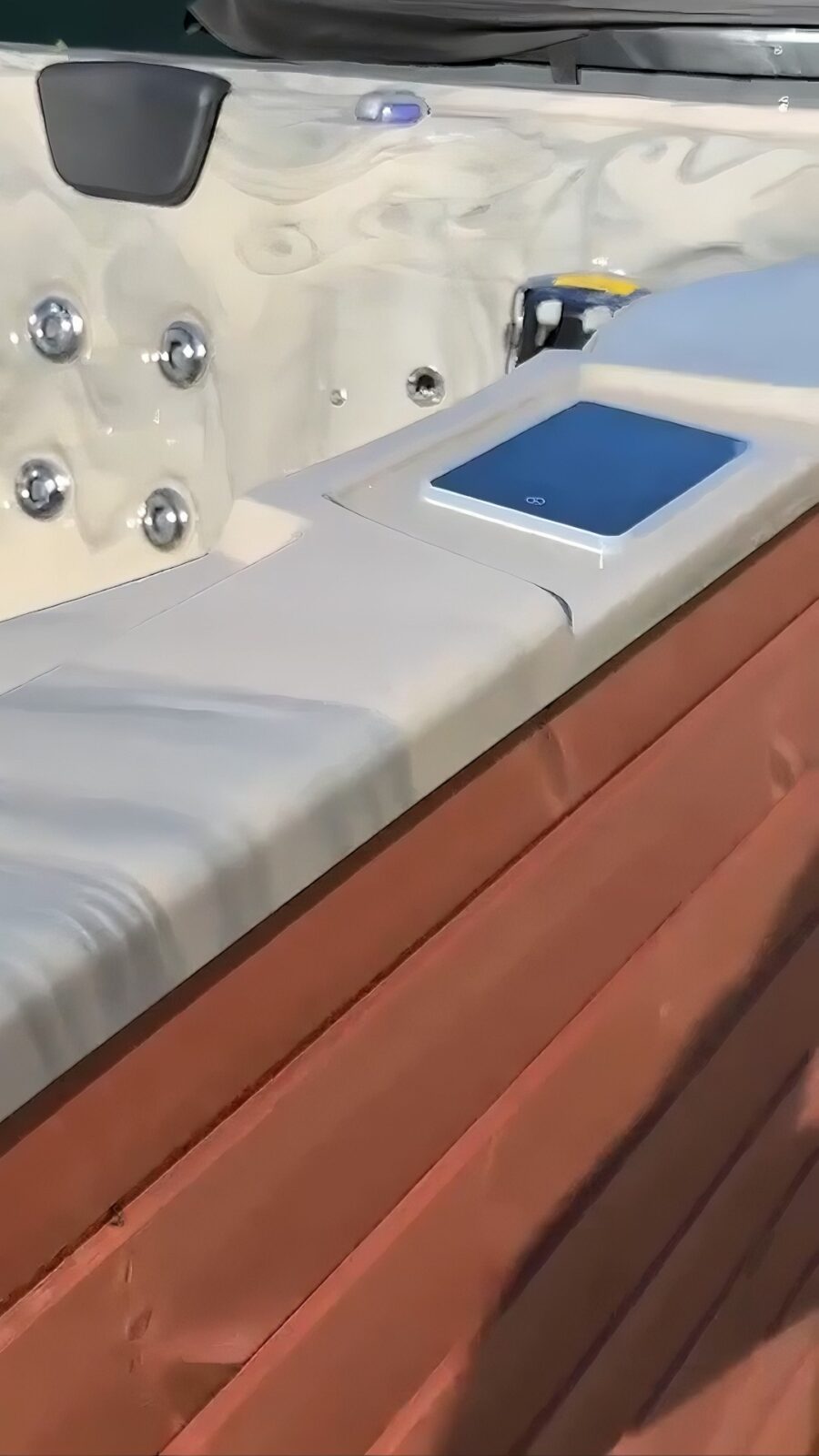 Grande 8 személyes Négyszögletes akril 8 személyes dézsafürdő GECKO 3 KW elektromos fűtéssel - Image 9