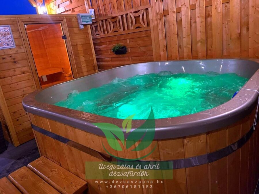 MALIBU 8 személyes NÉGYSZÖGLETES Akril dézsafürdő külső kályhával - Image 29