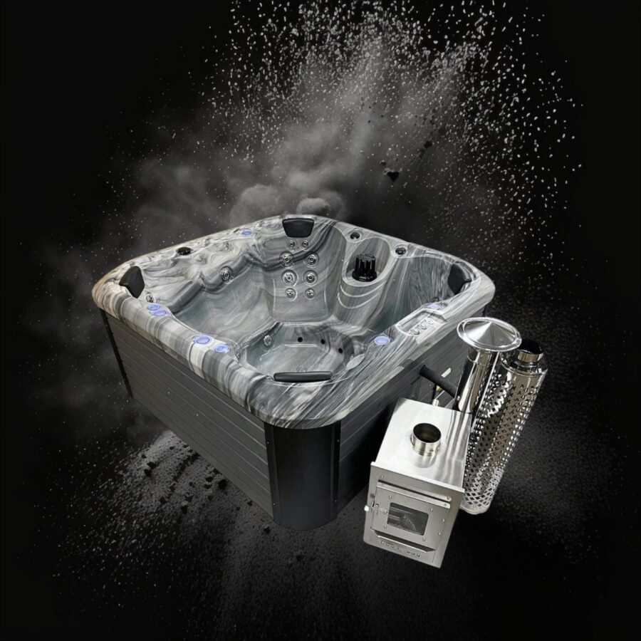 TOPÁZ PRÉMIUM AKRIL 4 személyes fatüzelésű jacuzzi - Image 5