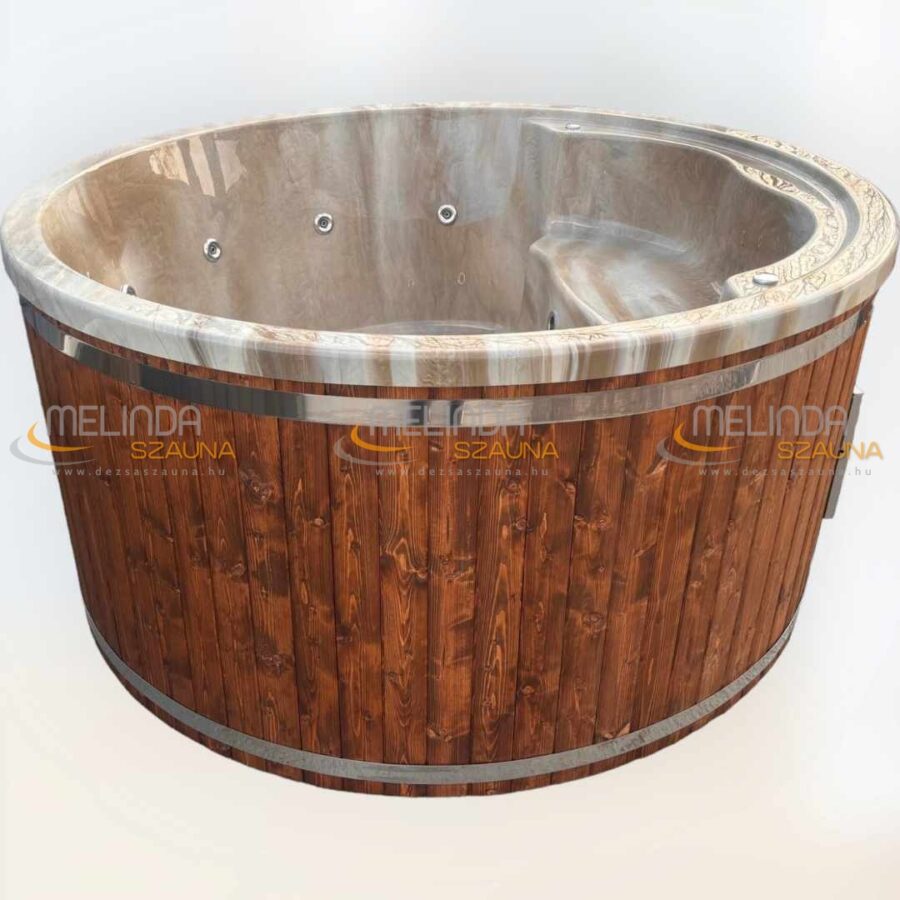PEARL 5 személyes AKRIL dézsafürdő INTEGRÁLT kályhával, thermotetővel wellness csomagban - Image 16