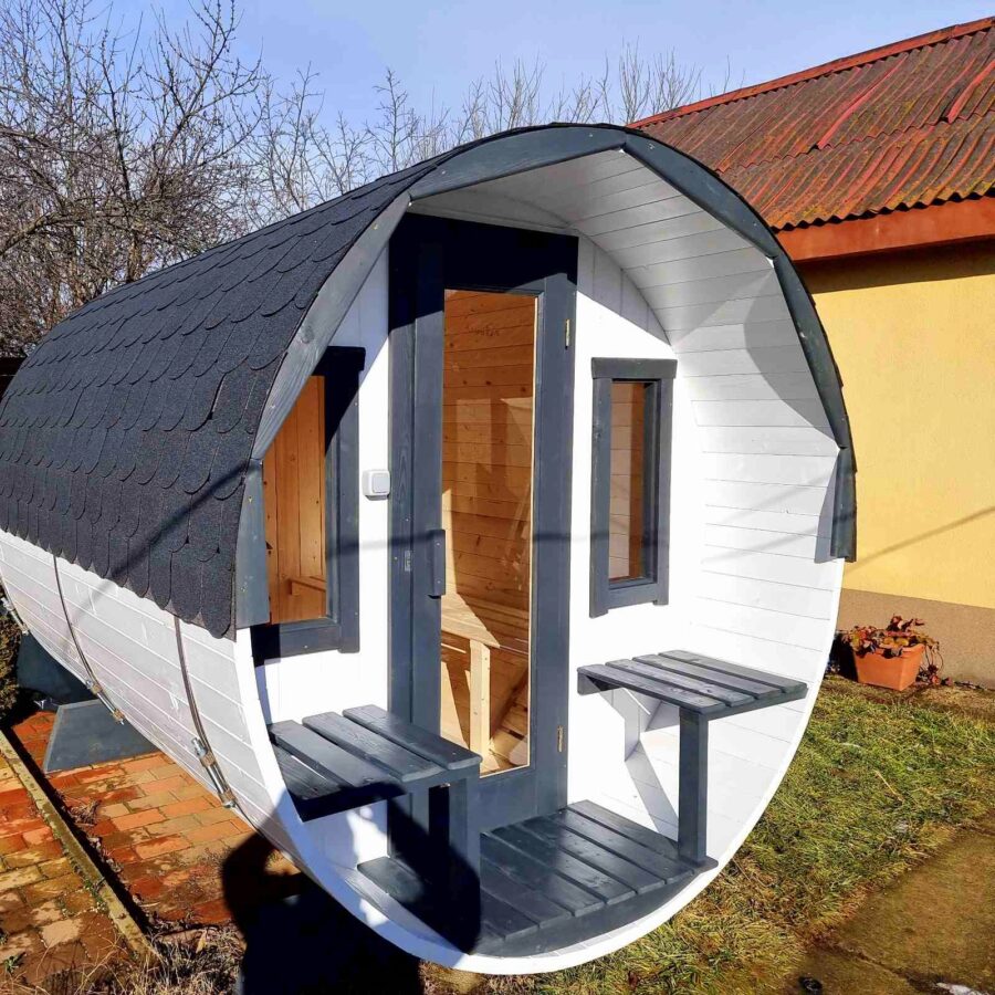 6 személyes hordószauna 9 KW elektromos kályhával - Image 8