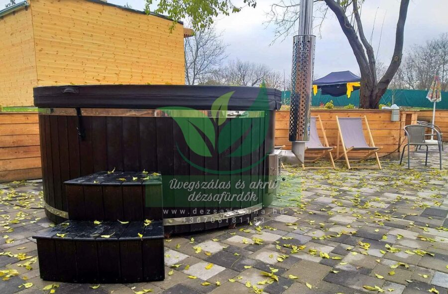 Grande 8 személyes Négyszögletes akril 8 személyes dézsafürdő integrált kályhával - Image 27