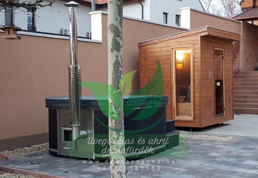 RUBIN 5 személyes prémium négyszög alakú akril dézsafürdő integrált kályhával - Image 9