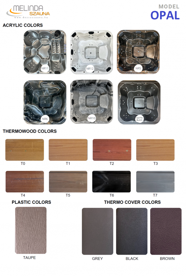 OPAL 6 SZEMÉLYES PRÉMIUM NÉGYSZÖG ALAKÚ AKRIL DÉZSAFÜRDŐ INTEGRÁLT FATÜZELÉSŰ KÁLYHÁVAL - Image 2