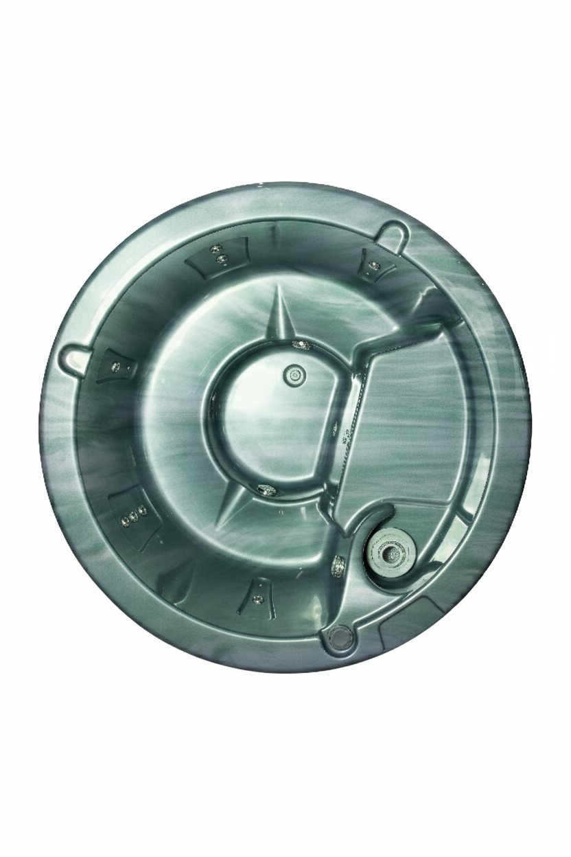 Santorini Északi fenyő négyszögletes akril fekvőhelyes pezsgőfürdő - Image 10