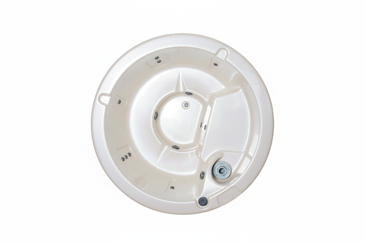 Santorini Északi fenyő négyszögletes akril fekvőhelyes pezsgőfürdő - Image 12